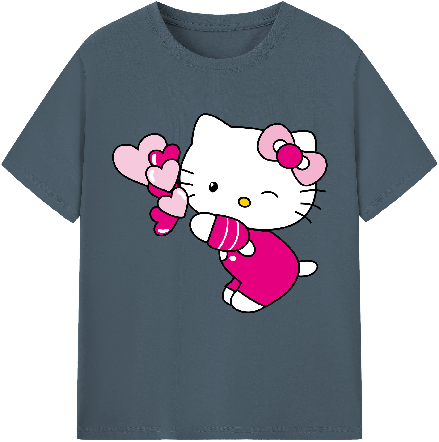 （画像用） Hello Kitty ハローキティ 綿100％半袖Tシャツ（フロントプリント）